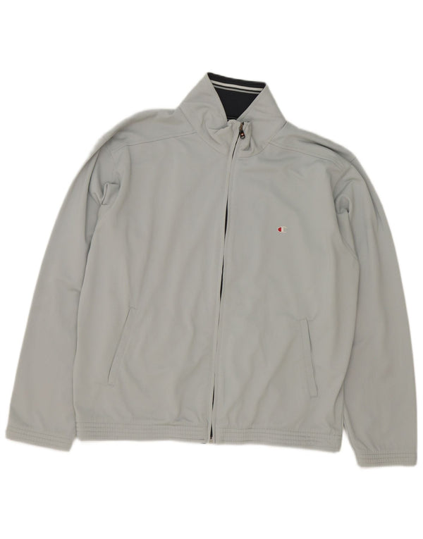 Champion Mens Tracksuit Top Jacket Medium Grey Polyester