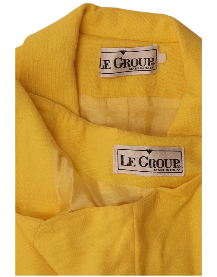 Le Group Conjunto de falda de 2 piezas con 6 botones para mujer UK 12 Medium W28 Lana amarilla