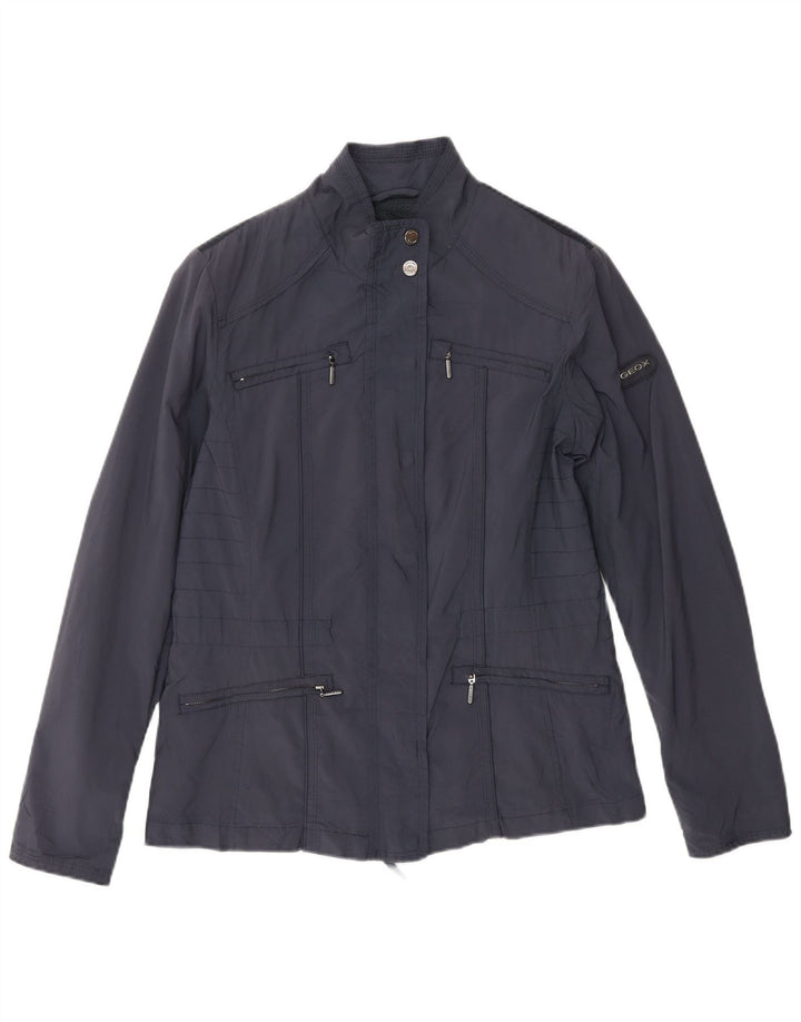 GEOX Womens Utility Jacket UK 10 Small Navy Blue Polyester
