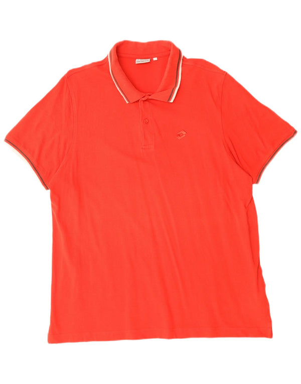 Polo Lotto Hombre UK 44/46 2XL Algodón Rojo