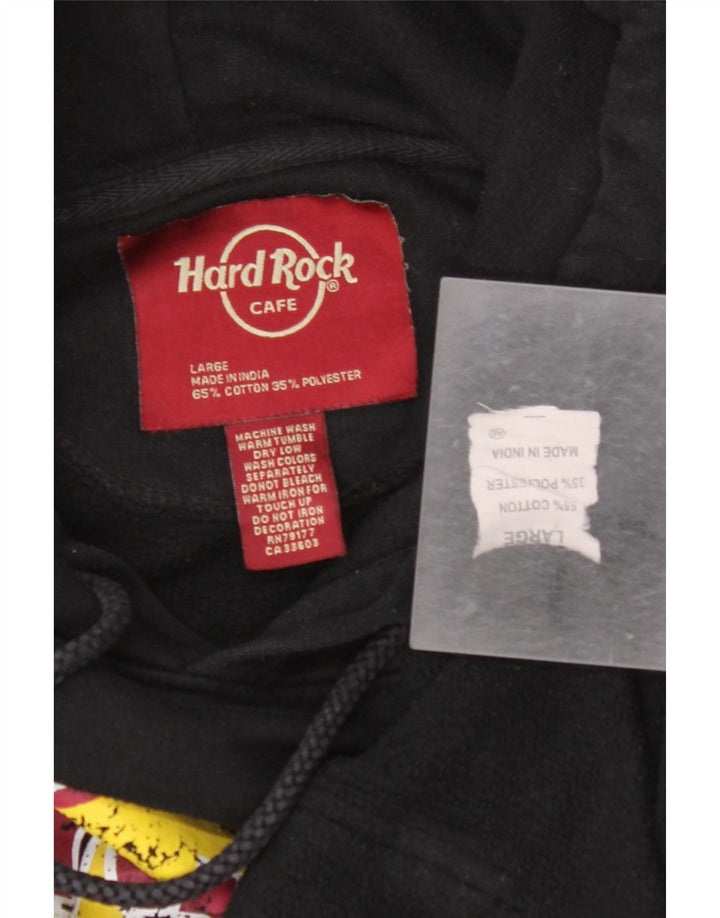 HARD ROCK CAFE Hombre Vienna Graphic Sudadera con capucha Jumper Grande Algodón Negro