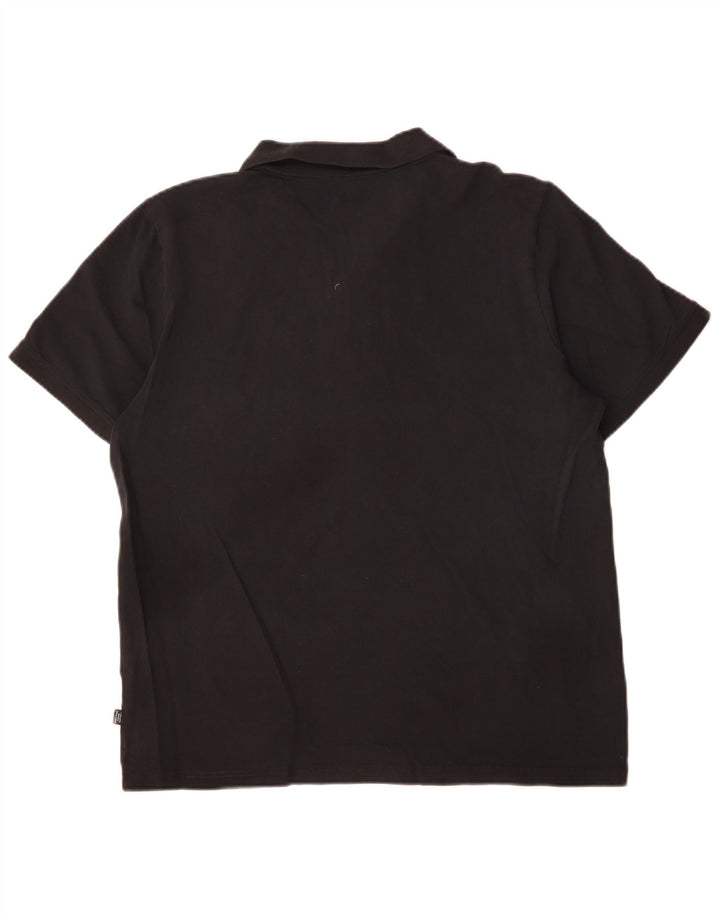 PUMA Polo para hombre grande de algodón negro