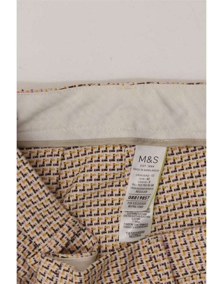 Marks & Spencer Pantalones Cortos con Estampado Abstracto para Mujer UK 12 Medium W30 L