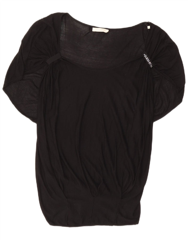 GUESS BY MARCIANO Blusa para mujer Top UK 44 Mediano Seda Negra