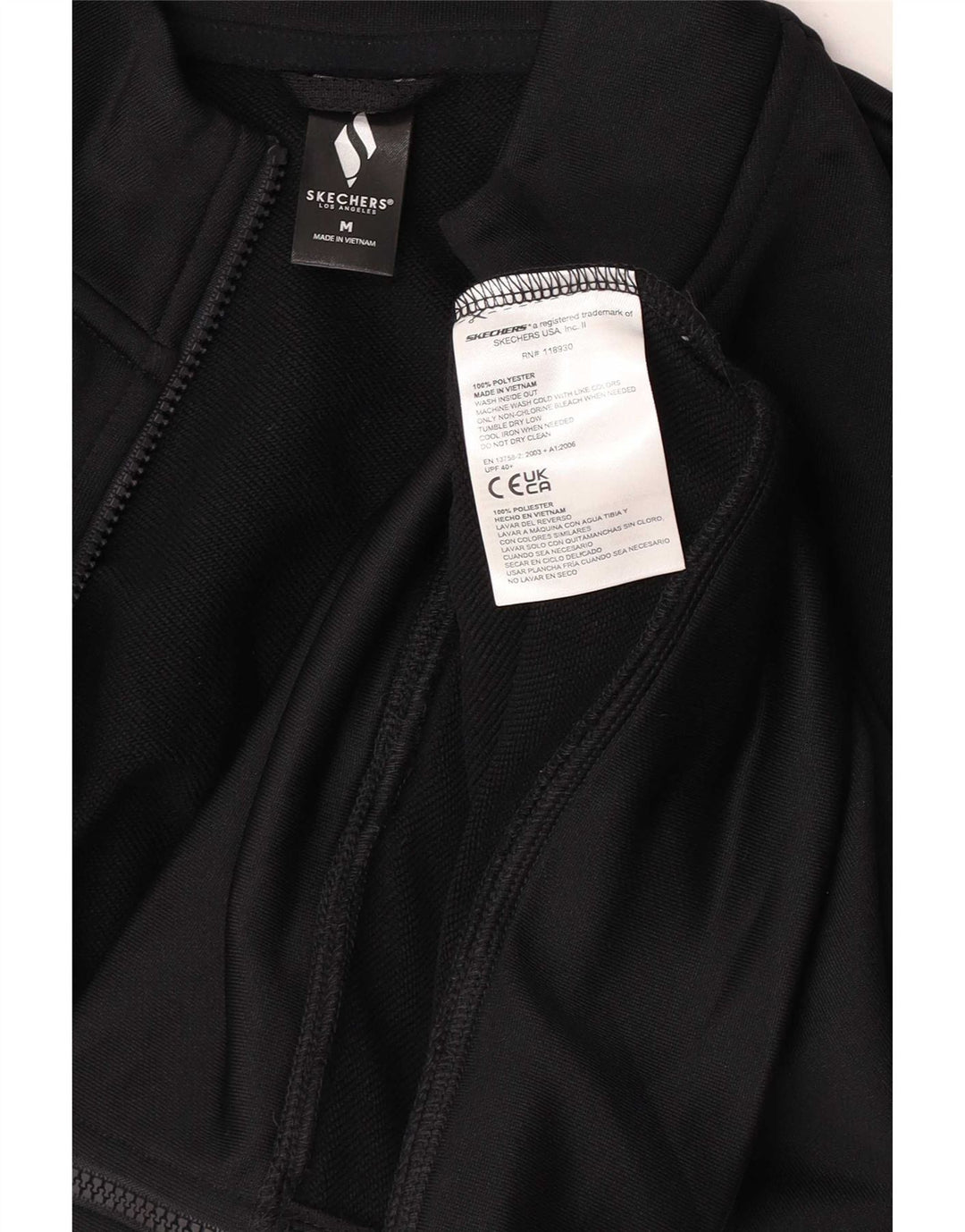 Skechers Chaqueta superior de chándal gráfico para mujer UK 40 Mediano Poliéster negro