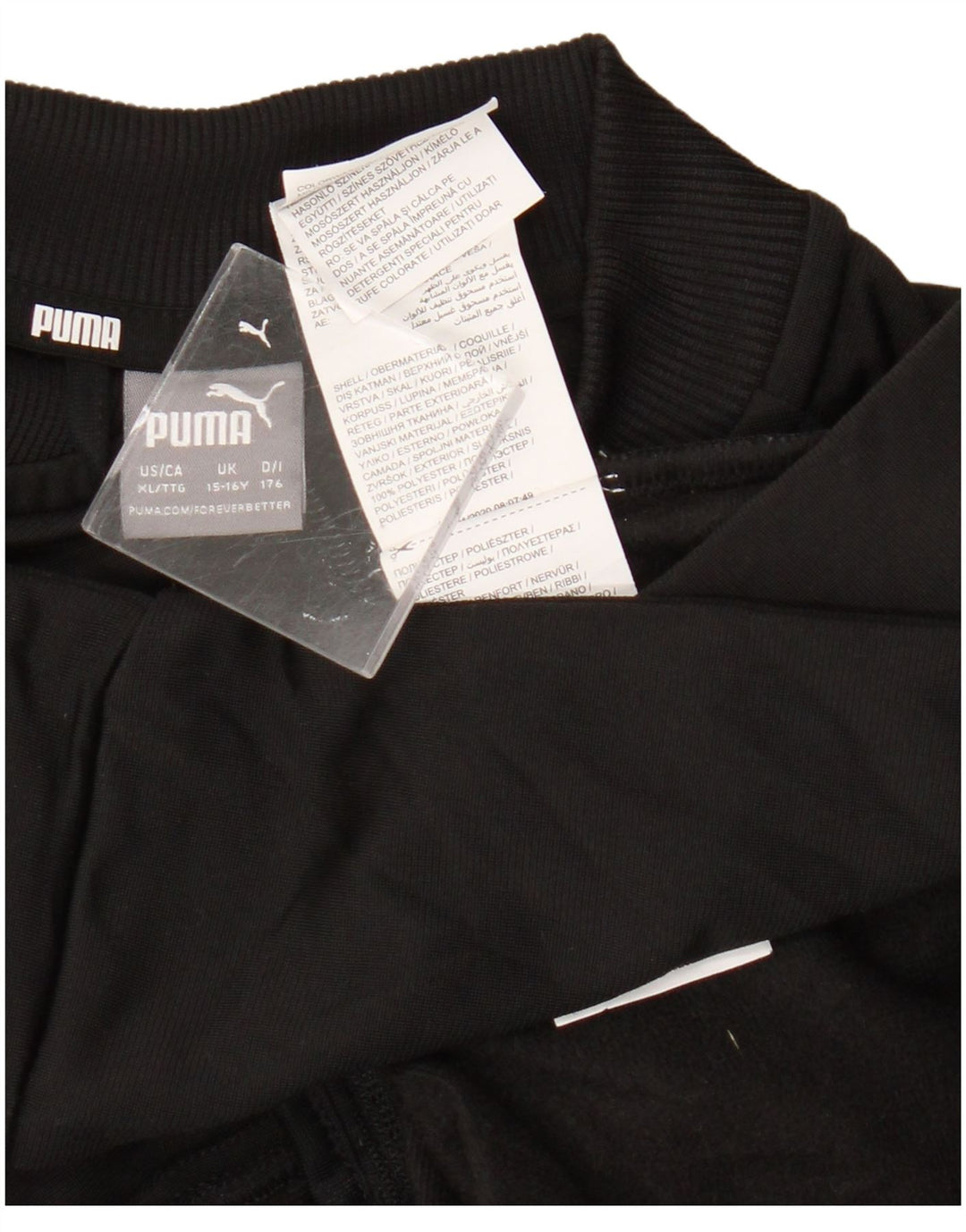 Puma Chaqueta de chándal para niña 15-16 años Negro Poliéster color block