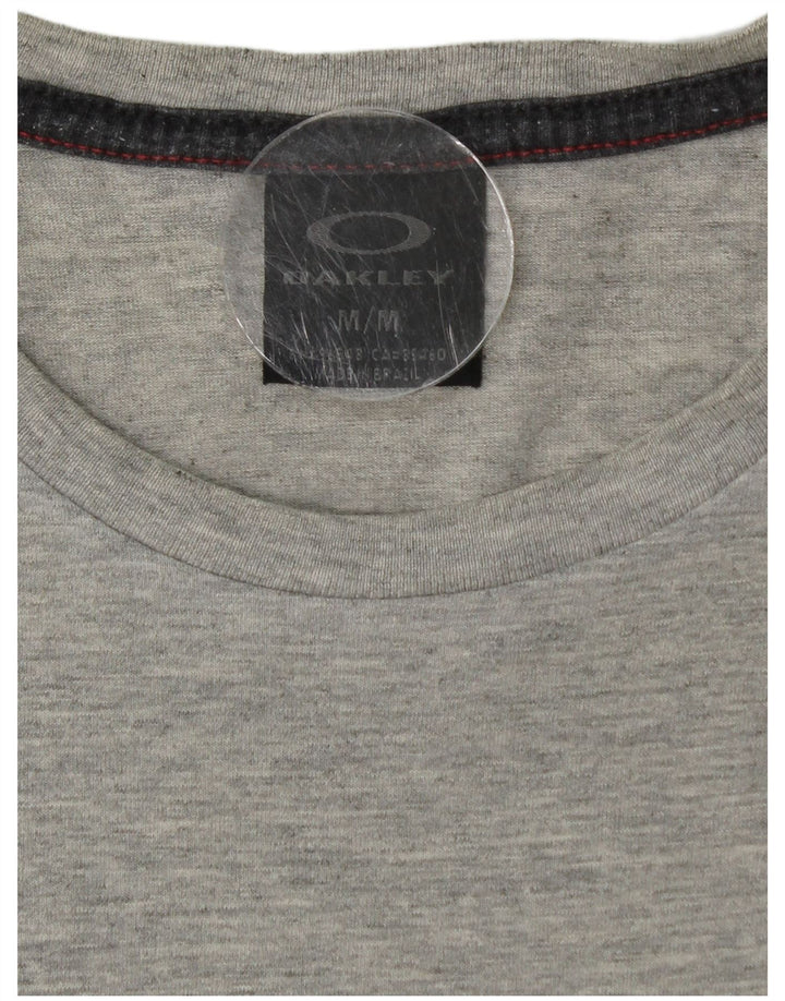 Oakley - Camiseta para hombre, color gris medio, algodón color block