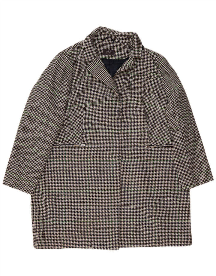 Marks & Spencer Abrigo para mujer UK 22 3XL Poliéster de pata de gallo azul marino