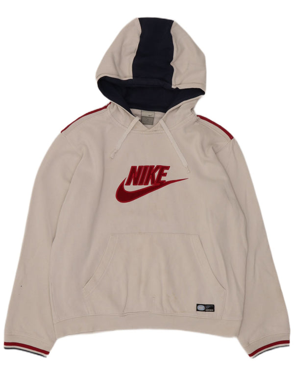 Nike Sudadera con capucha gráfica para hombre UK 36/38 Small White Colourblock Sports