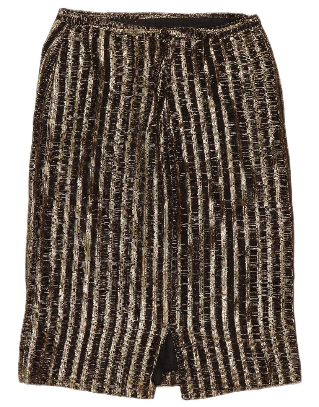 Vintage mujer 2 piezas falda conjunto Reino Unido 14 medio W29 marrón rayas