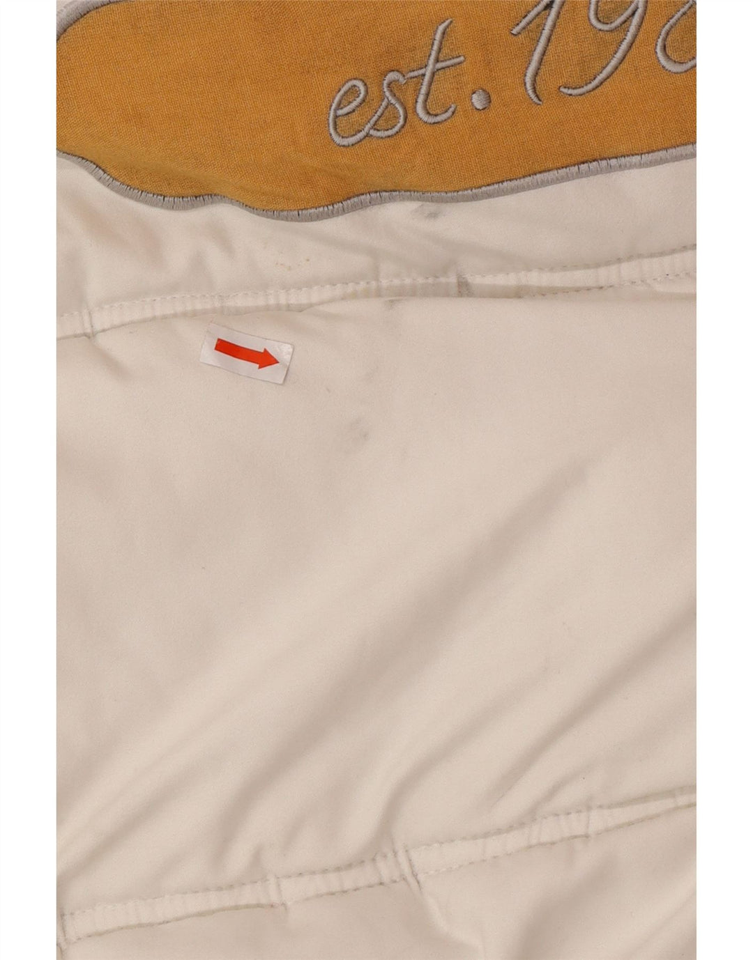 KARL KANI Chaqueta acolchada con capucha y gráfico para hombre UK 44 2XL Poliéster blanco