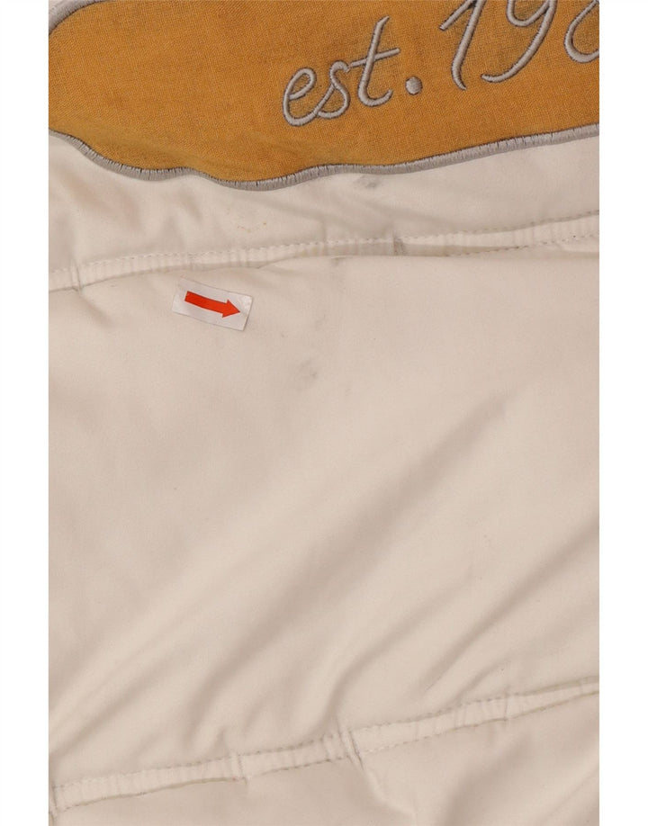 KARL KANI Chaqueta acolchada con capucha y gráfico para hombre UK 44 2XL Poliéster blanco