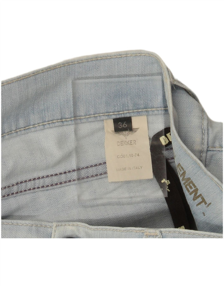 Vaqueros rectos desgastados para mujer Dekker W36 L29 Algodón azul