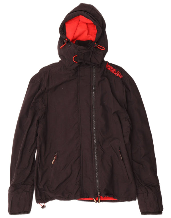 SUPERDRY Chaqueta cortavientos con capucha The Windcheater para hombre UK 40 Large Black