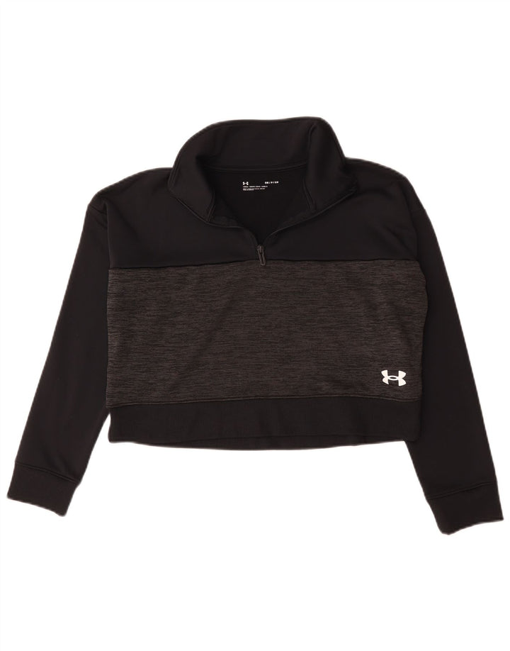 Under Armour Mujer Oversize Crop Sudadera Jumper UK 10 Small Negro