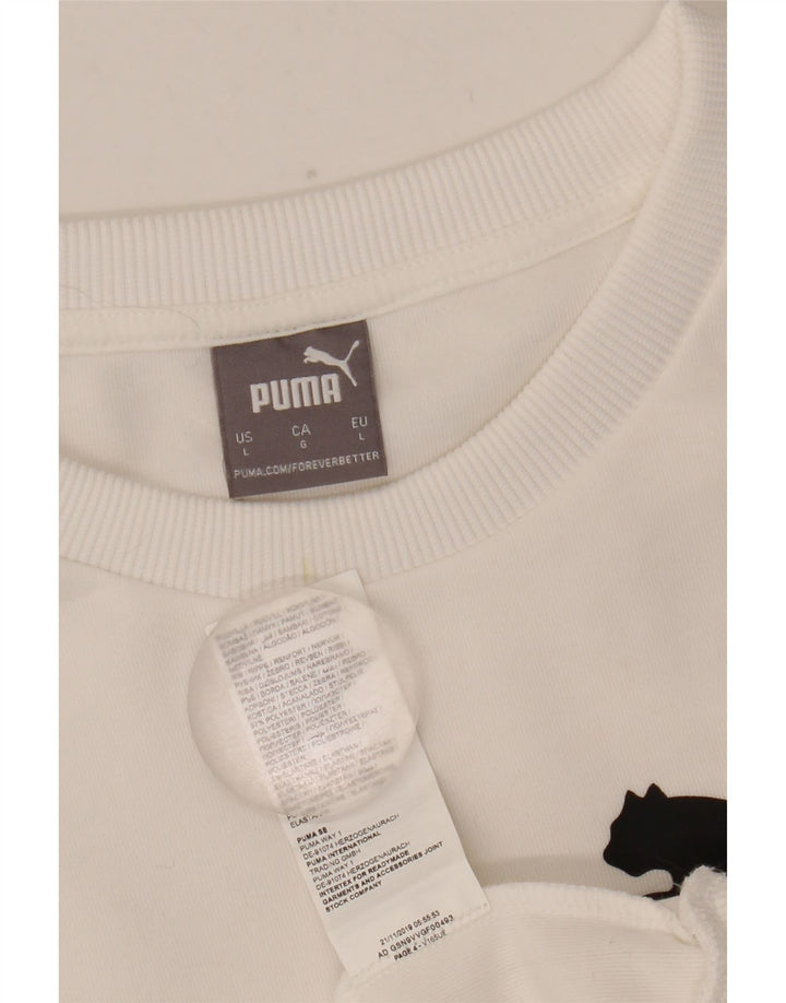 Puma Sudadera con gráfico para hombre Jumper Large White Poliéster