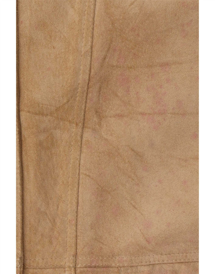 Michel Chaqueta De Ante Extragrande Mujer IT 44 Cuero Beige Medio