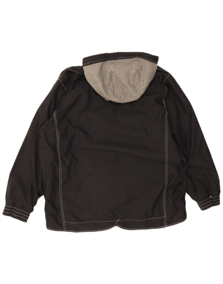 Nike - Chaqueta cortavientos con capucha para mujer, talla grande, nailon negro, talla 12/14
