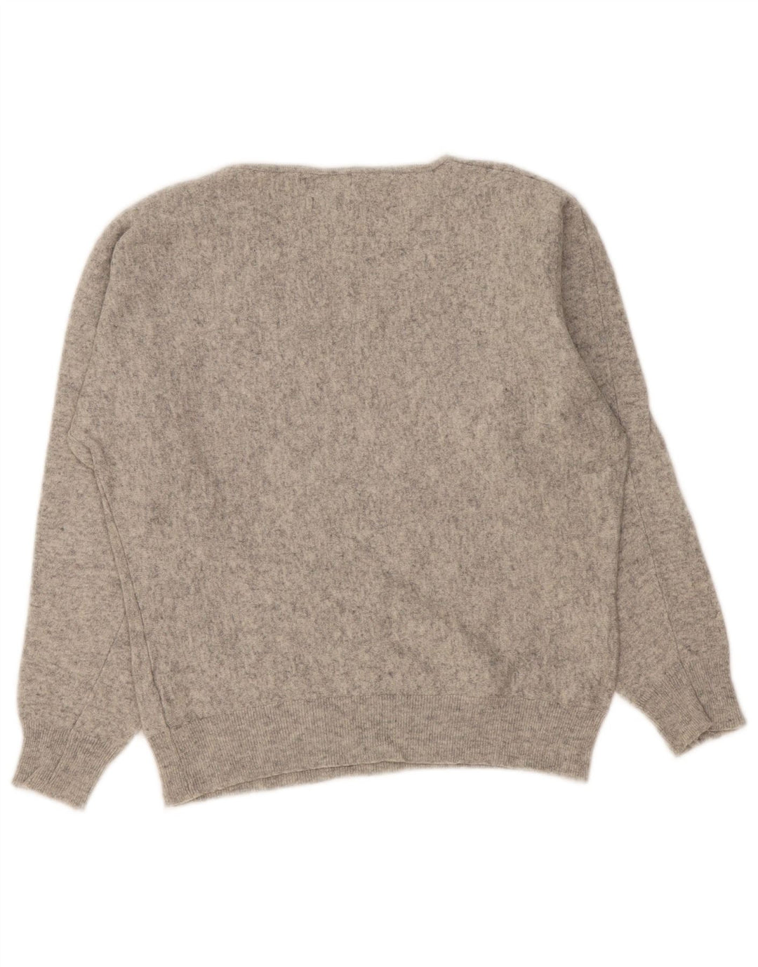 Massimo Dutti Jersey Mujer Cuello Barco UK 46 Large Lana Gris