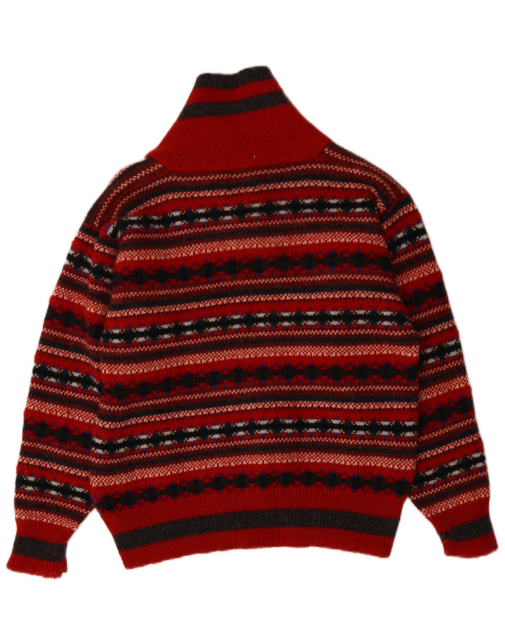 PRINCIPLES Suéter tipo jersey con cuello chal para mujer UK 14 Medium Red Fair Isle