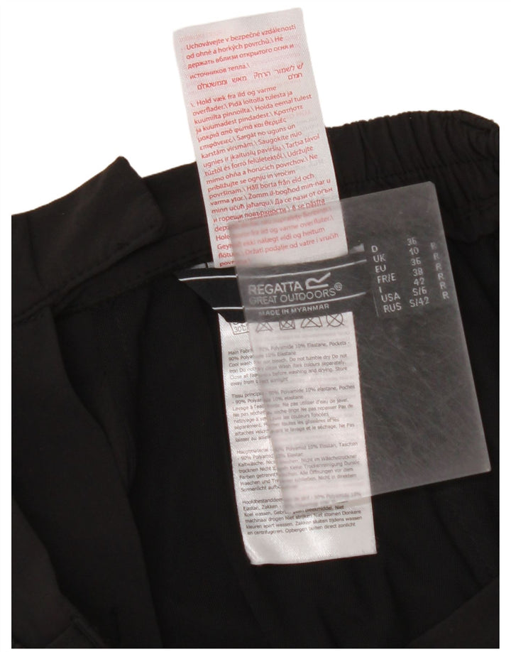 REGATTA Pantalones cargo ajustados para mujer UK 10 Small W27 L31 Poliamida negra