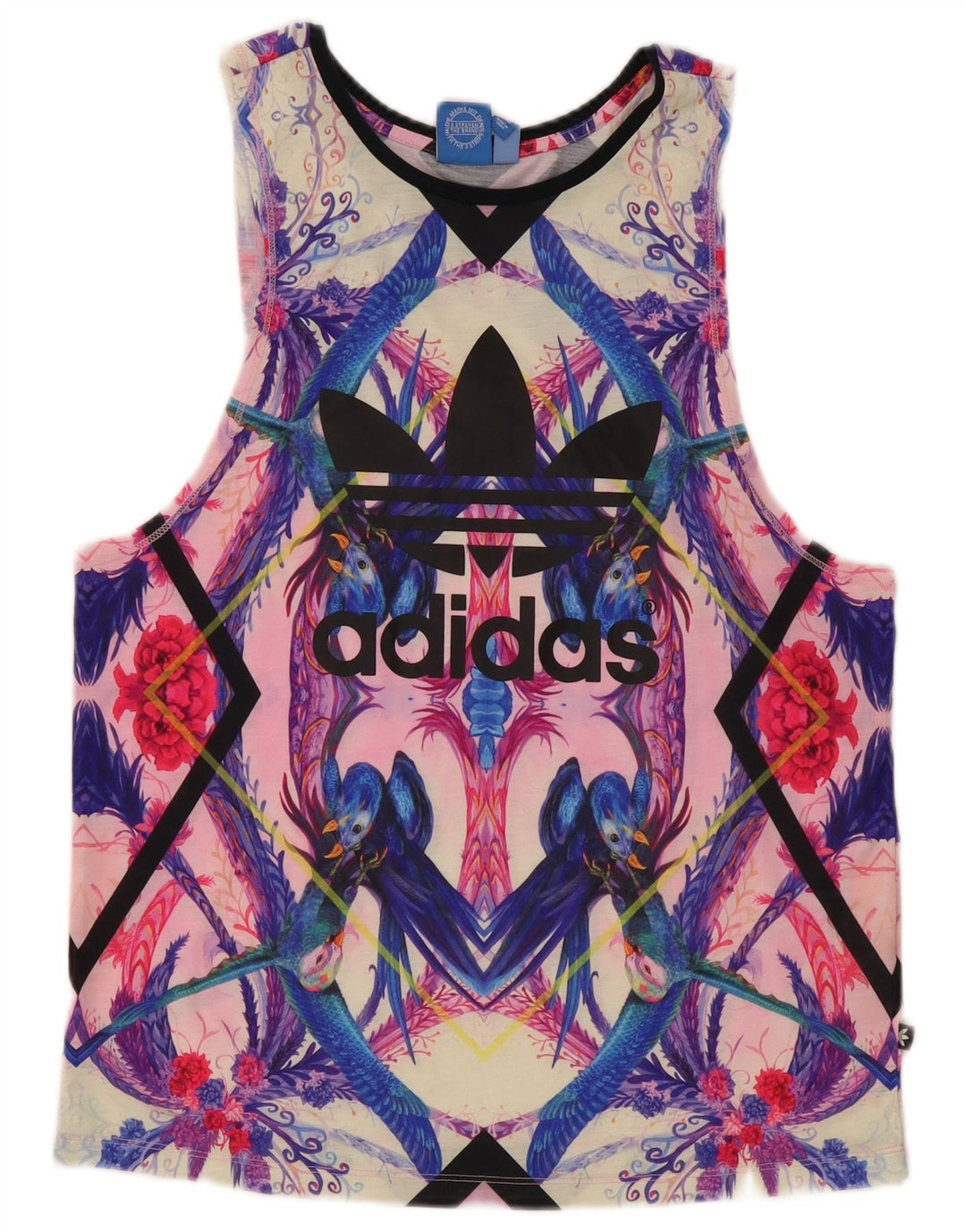 Adidas Mujer Gráfico Chaleco Top UK 8 Pequeño Poliéster Multicolor
