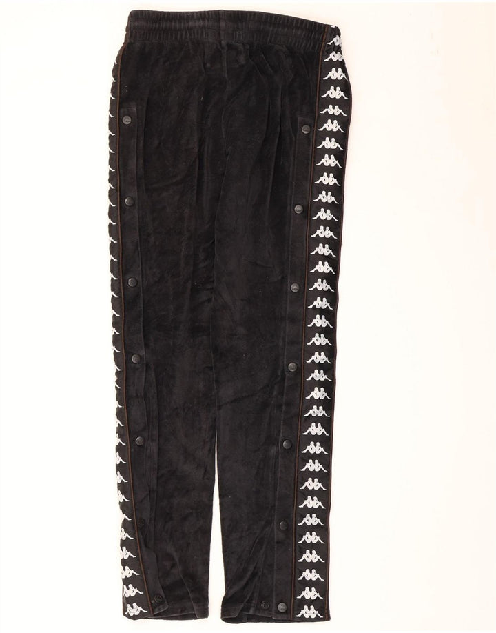 Kappa Pantalones de chándal gráficos para mujer UK 10 Small Black Cotton