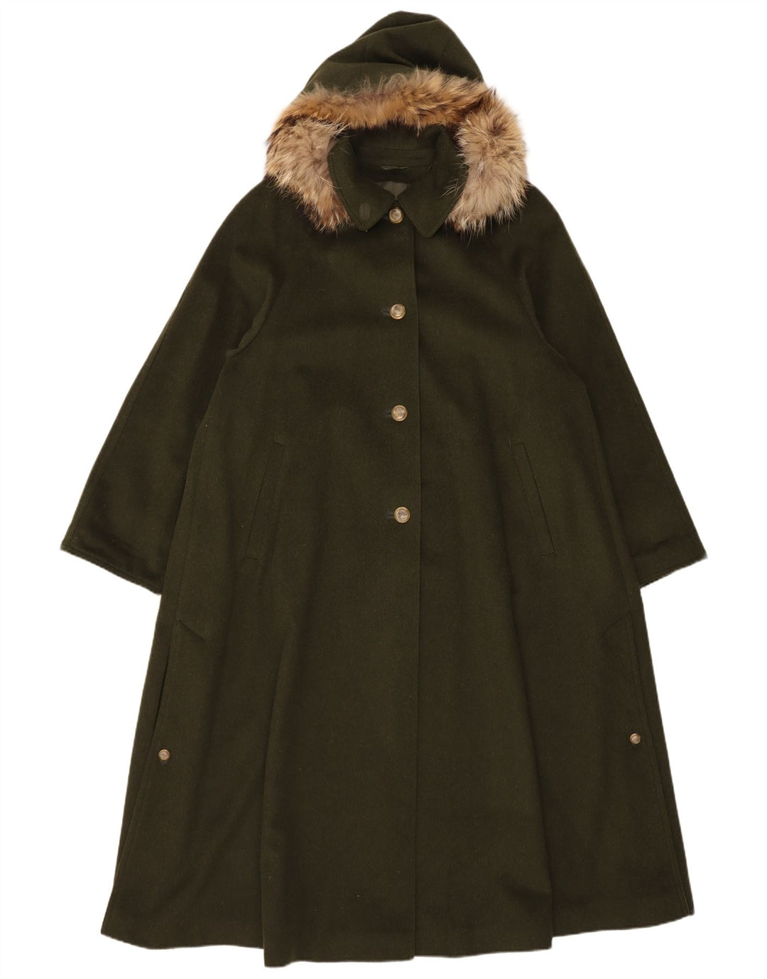 Moessmer Abrigo extragrande con capucha para mujer UK 10 Small Khaki