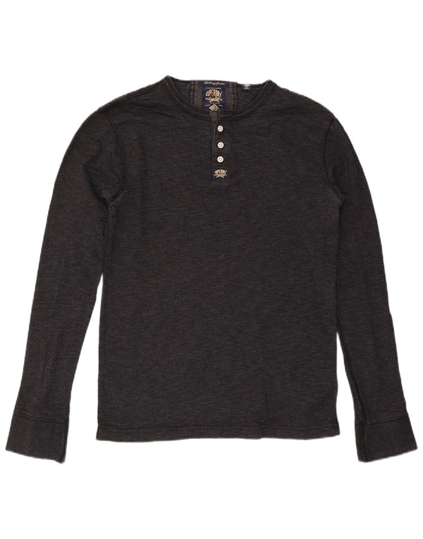 SUPERDRY Hombre Top Manga Larga Algodón Gris Medio