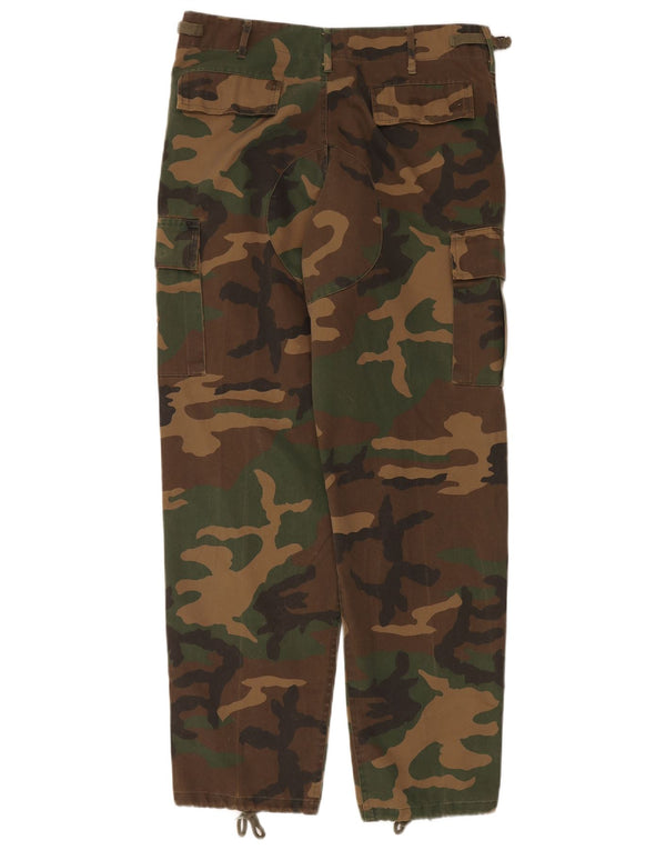 Pantalones cargo rectos vintage para hombre mediano W32 L32 camuflaje caqui