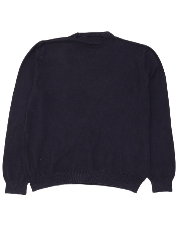 Marks & Spencer Jersey de cuello redondo para hombre XL Algodón azul marino