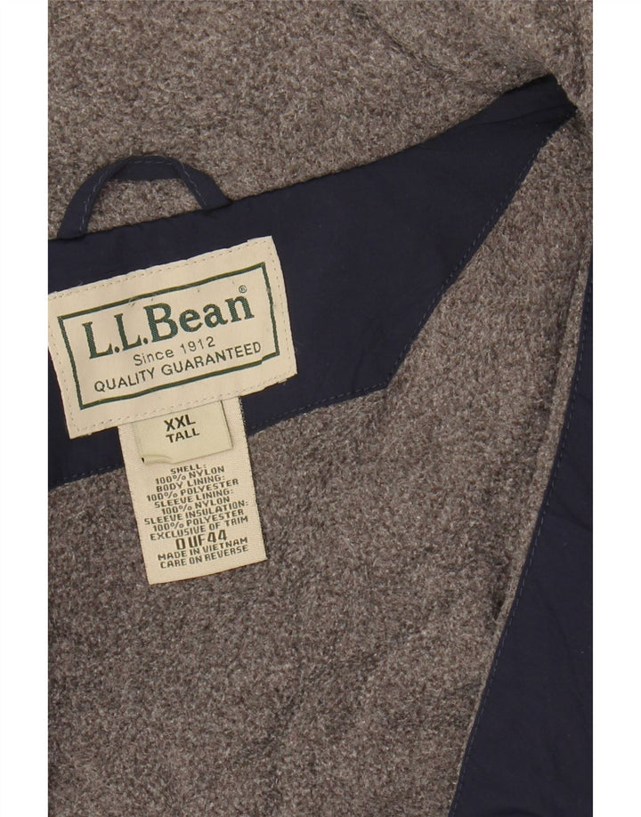 L.L.Bean Chaqueta Bomber Alta para Hombre UK 44 2XL Nylon Azul Marino