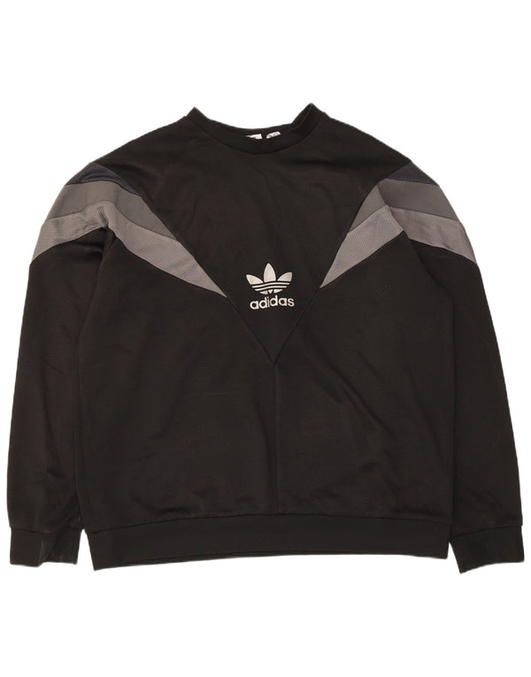 Adidas Hombre Sudadera Jumper XL Negro Colorblock Poliéster