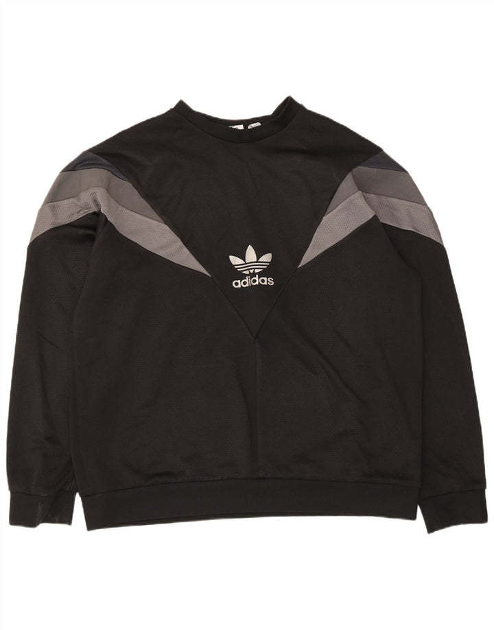 Adidas Hombre Sudadera Jumper XL Negro Colorblock Poliéster
