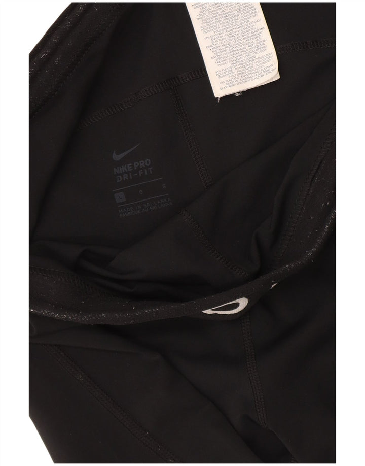 Nike Leggings Dri Fit Crop Graphic para mujer UK 44 Grande Poliéster negro