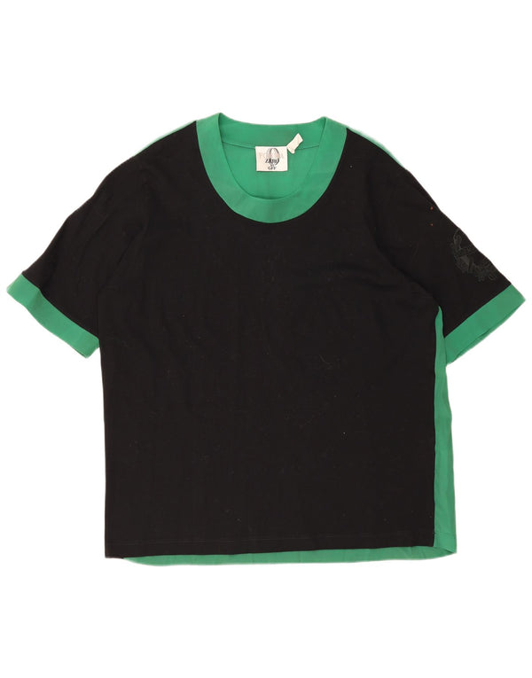 Gianfranco Ferre Camiseta para mujer Forma Zero Top UK 40 XL Bloque de color verde