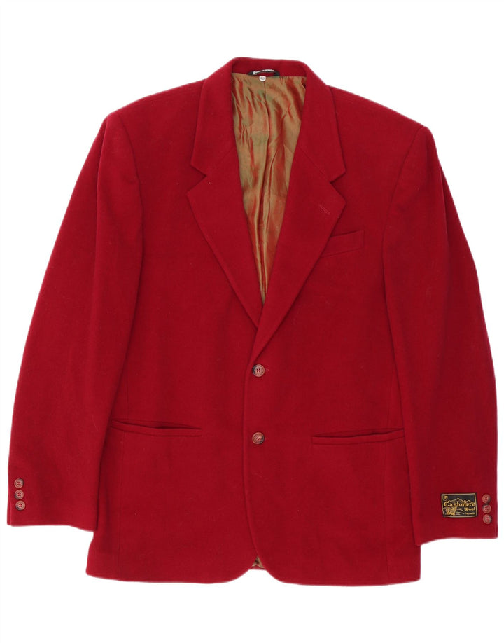 Vintage hombres 2 botones Blazer chaqueta IT 48 lana roja mediana