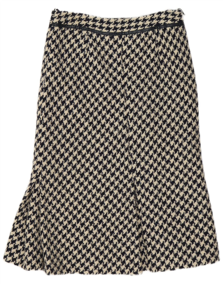 Vintage mujer A-Line falda W30 medio azul marino pata de gallo