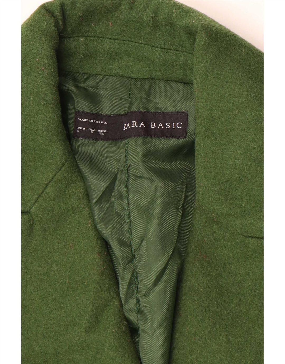 Zara Mujer Abrigo Cruzado UK 40 Small Verde