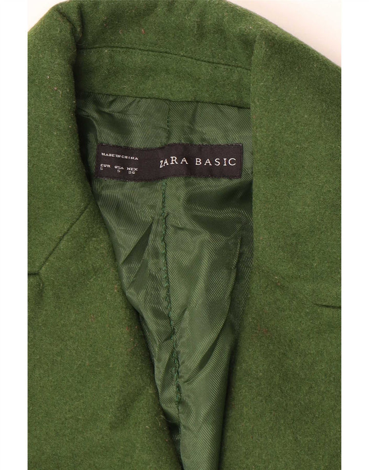 Zara Mujer Abrigo Cruzado UK 40 Small Verde