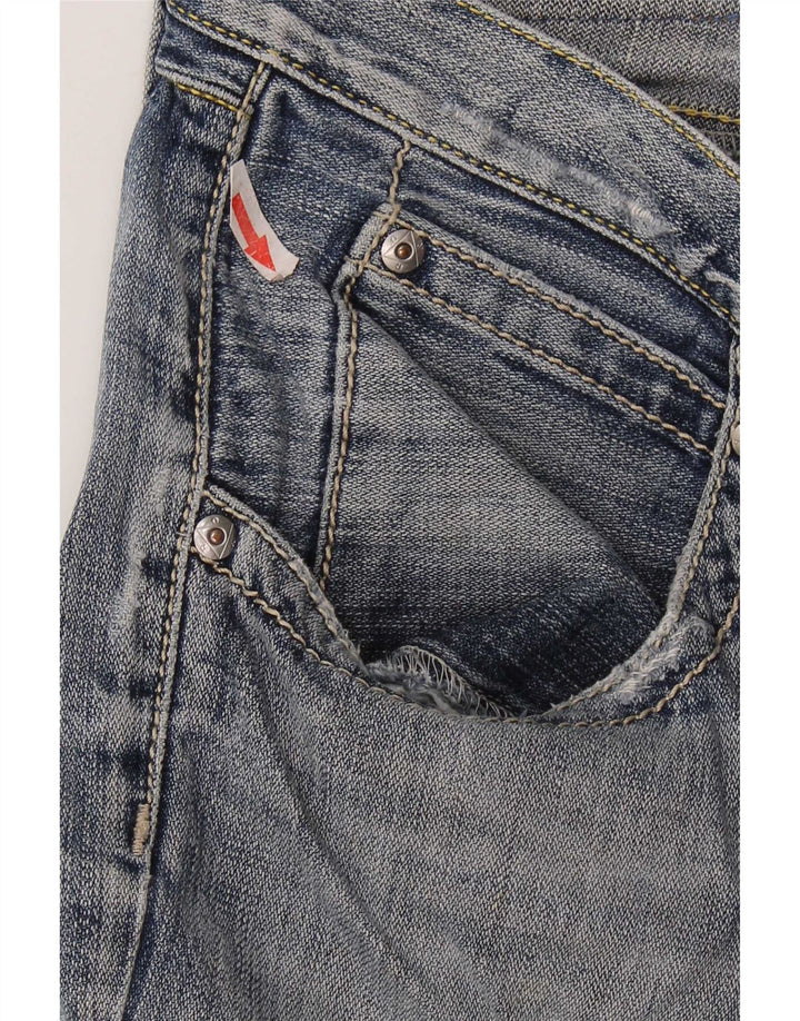 Roy Rogers Vaqueros rectos desgastados para hombre W31 L33 Algodón azul