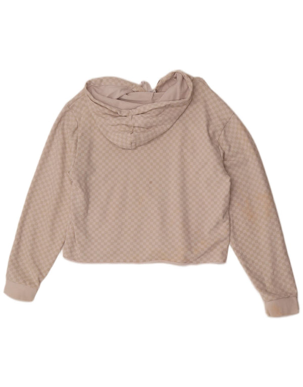 Vans - Jersey con capucha para mujer, talla grande, color blanco, algodón geométrico