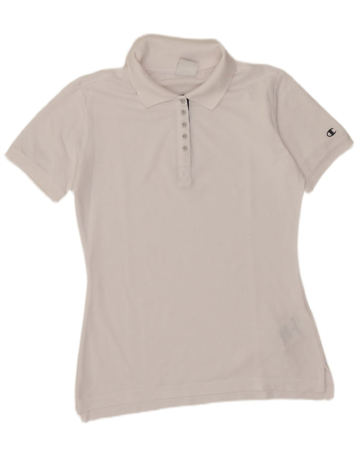Champion Polo para mujer UK 12 Medium White Cotton