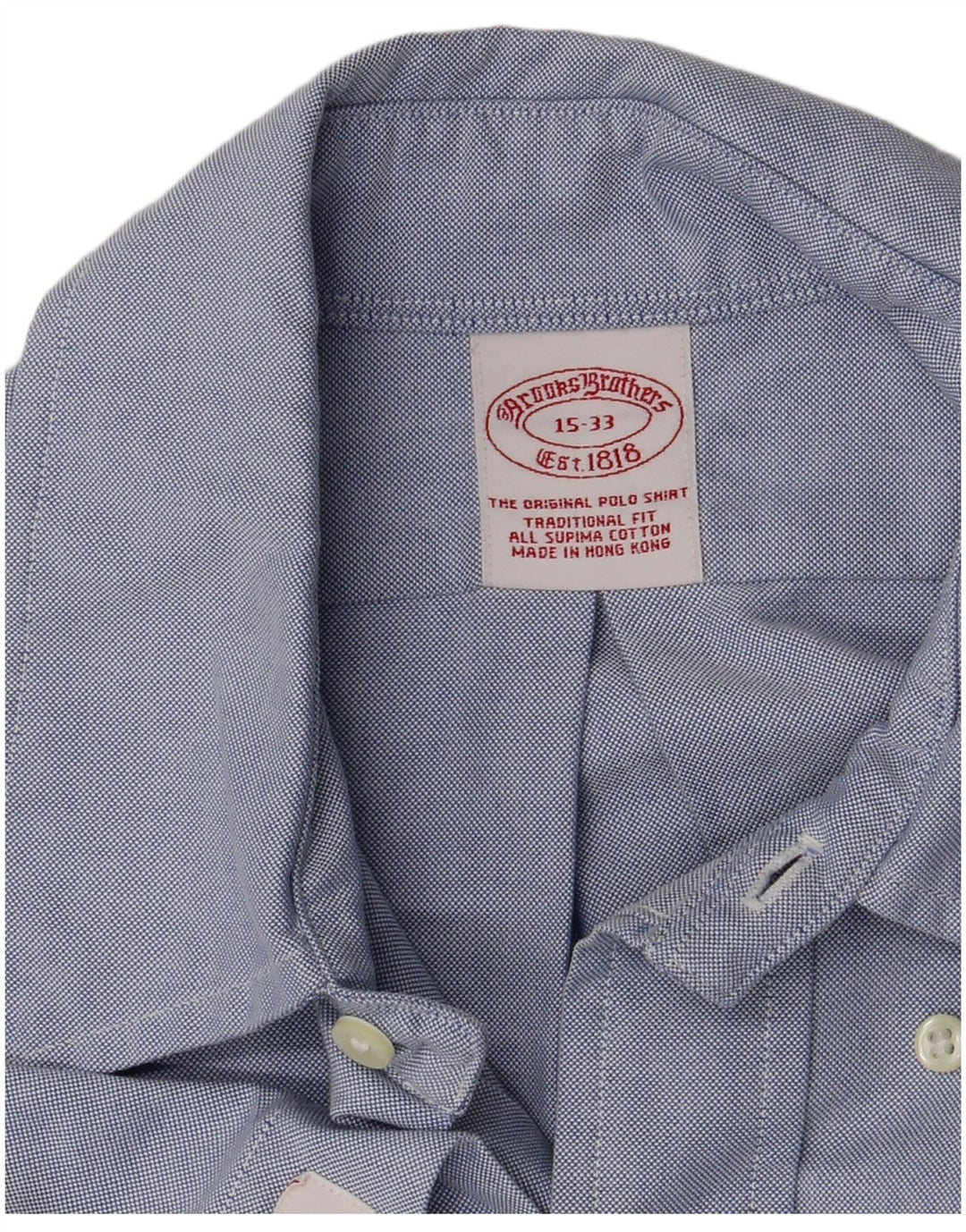 Brooks Brothers Camisa para hombre talla 15 Algodón azul mediano