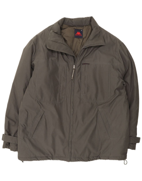 Kappa Chaqueta Cortavientos Hombre UK 42 XL Caqui Poliamida