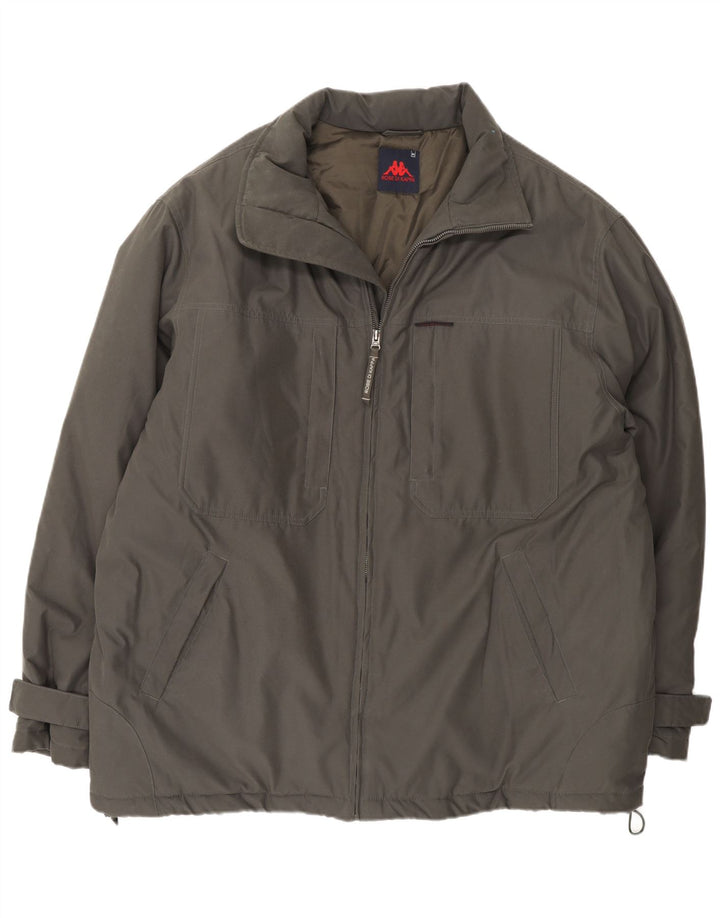 Kappa Chaqueta Cortavientos Hombre UK 42 XL Caqui Poliamida