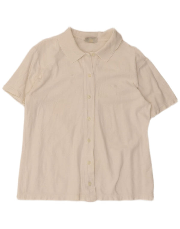 Asics Camisa de manga corta para mujer UK 46 Large White Cotton