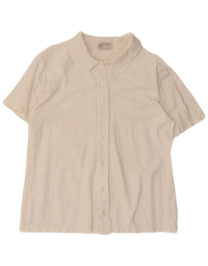 Asics Camisa de manga corta para mujer UK 46 Large White Cotton