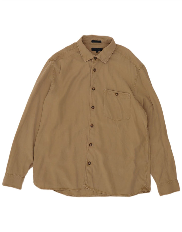 Ted Baker Camisa para hombre Talla 4 Grande Beige Lyocell