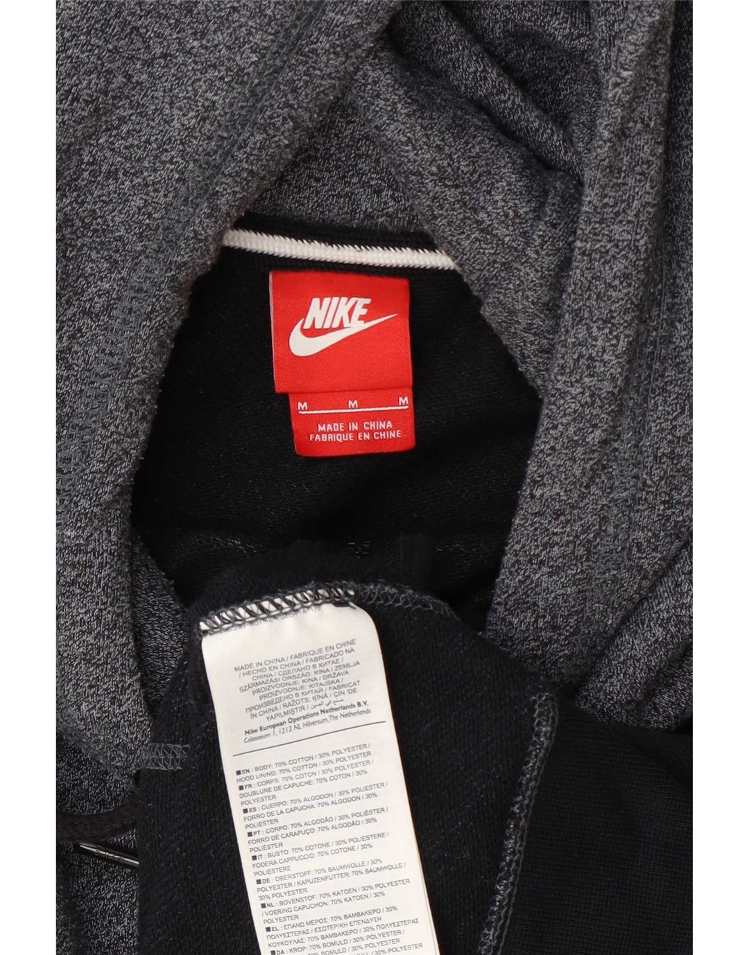 Nike - Sudadera con capucha y cremallera para hombre, algodón moteado en azul marino mediano